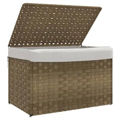 VidaXL Wasmand met deksel 55,5x35x34 cm poly rattan VidaXL Wasmand met deksel 55,5x35x34 cm poly rattan
