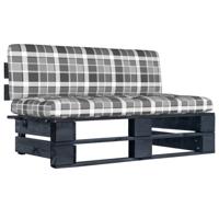 Tuinmiddenbank pallet zwart geïmpregneerd grenenhout - thumbnail