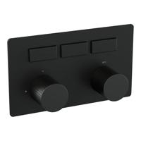BRAUER Stripe 3-weg Inbouwthermostaat - drukknoppen - in- en afbouwdelen - mat zwart 5-S-356 - thumbnail