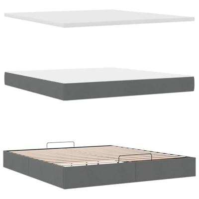 Ottoman bed met matras 160x200cm stof donkergrijs