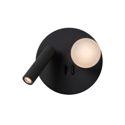 Lucide MATIZ - Bedlamp / Wandlamp - Ø 16,5 cm - LED - 3000K - Met USB oplaadpunt - Zwart Lucide MATIZ - Bedlamp / Wandlamp - Ø 16,5 cm - LED - 3000K - Met USB oplaadpunt - Zwart