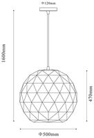 Deko Light Asterope rund 500 342131 Hanglamp LED, Halogeen E27 40 W Wit - thumbnail
