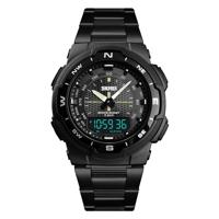 SKMEI 1370 multifunctionele mannen Outdoor Sports Noctilucent waterdicht RVS digitale polshorloge (zwart) - thumbnail