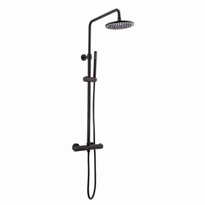 Regendoucheset Thermostatisch Sanilux Round met Handdouche Mat Zwart Sanilux Regendoucheset Thermostatisch Sanilux Round met Handdouche Mat Zwart Sanilux