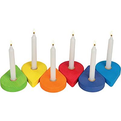 Goki houten verjaardagskrans kandelaars, 6dlg.