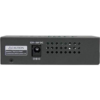 StarTech.com 4-poorts Gigabit Midspan - PoE+ Injector - 802.3at en 802.3af - Wandmonteerbare Power over Ethernet Midspan (POEINJ4G) Zwart