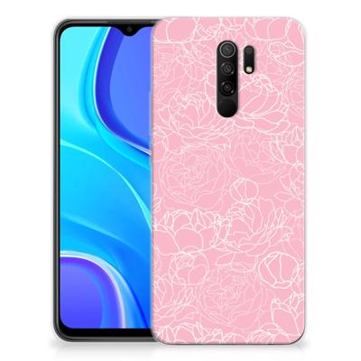 Xiaomi Redmi 9 | TPU Case | White Flowers