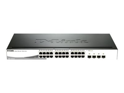 D-Link DGS-1210-24 Managed Gigabit Switch (24 poorten, waarvan 20 x 10/100/1000 Mbit/s poorten, 4 x glasvezel en Combo slots, energiebesparend)