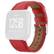 Fitbit Versa 1 / 2 & Lite leren bandje - Rood - thumbnail