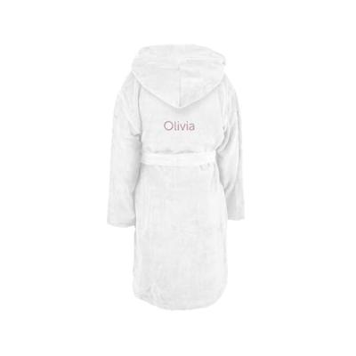 Kinderbadjas met naam - Wit- 2/4 jaar