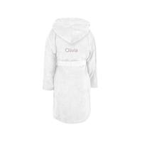 Kinderbadjas met naam - Wit- 2/4 jaar - thumbnail