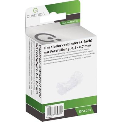 Quadrios 1905C137 Draadconnector Flexibel: 0.40-0.70 mm² Massief: 0.40-0.70 mm² Aantal polen: 4 10 stuk(s) Transparant Quadrios 1905C137 Draadconnector Flexibel: 0.40-0.70 mm² Massief: 0.40-0.70 mm² Aantal polen: 4 10 stuk(s) Transparant