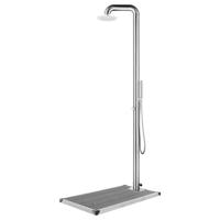 Buitendouche met grijze basis 230 cm roestvrij staal - thumbnail