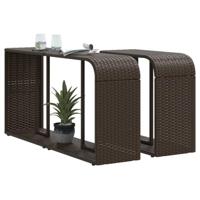 VidaXL Opbergschappen 2 st poly rattan bruin - thumbnail