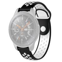 Dubbele kleur polsband horloge band voor Galaxy Watch 46mm (zwart wit) - thumbnail