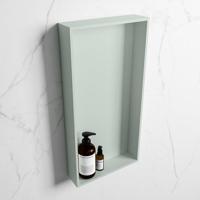 MONDIAZ EASY Nis 59,5x29,5cm in solid surface kleur Greey | Greey. 1 vak geschikt voor in- of opbouw - thumbnail