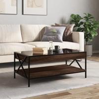 Salontafel met Infinity LED 90x50x38 cm bruin eikenkleurig - thumbnail