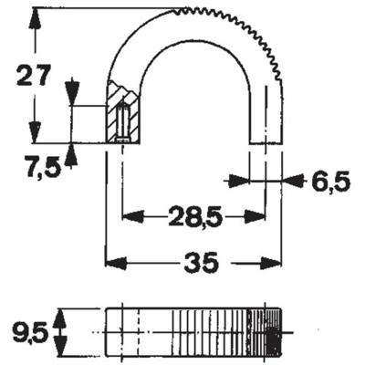 Mentor 3210.1003 Vingergreep Zwart (l x b x h) 35 x 9.5 x 27 mm 1 stuk(s)