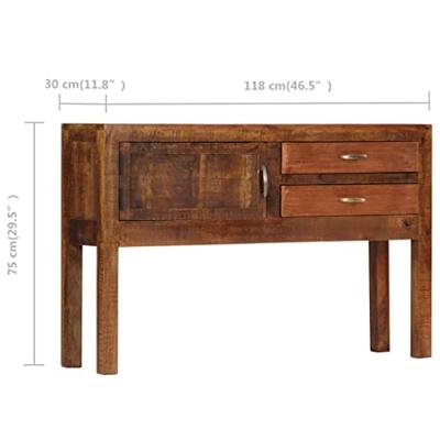 Dressoir 118x30x75 cm massief mangohout