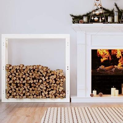 VidaXL Haardhoutrek 100x25x100 cm massief grenenhout wit VidaXL Haardhoutrek 100x25x100 cm massief grenenhout wit
