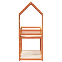 Stapelbed met dak massief grenenhout wasbruin 80x200 cm - thumbnail