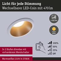 Paulmann 93405 Cole Coin LED-inbouwlamp LED 6 W Wit, Goud - thumbnail