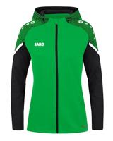 JAKO 6822D Jas Met Kap Performance Dames - Zachtgroen/Zwart - 40 - thumbnail