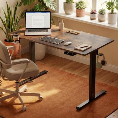 Zit sta bureau Bruin 140x60x72-117cm