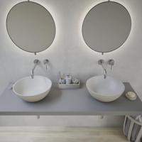 Opbouwwastafel Ideavit Solidthin 39x39x14.5 cm Solid Surface Mat Grijs Ideavit - thumbnail