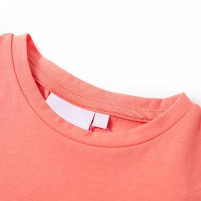 Kindershirt met kapmouwen 104 koraalkleurig Kindershirt met kapmouwen 104 koraalkleurig