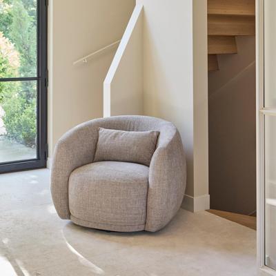 Rivièra Maison Draaifauteuil 'Leonardo' Chenille Jacquard, kleur Bright Taupe