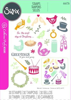 Sizzix • clear stamp set a5 12 days of christmas 30pcs