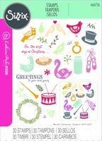Sizzix • clear stamp set a5 12 days of christmas 30pcs - thumbnail