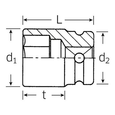 Stahlwille 50 IMP 12 23010012 Zeskant Dopsleutelinzetstuk 1/2 (12.5 mm)