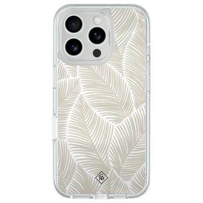 iPhone 16 Pro Max hybride hoesje - Palmy leaves beige