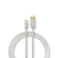 USB 2.0-Kabel voor Synchroniseren en Opladen | Verguld 3,0 m | USB A Male naar Micro-USB B Male-Kabel | Voor Aansluiten van Smartphones en Mobiele Apparaten - thumbnail