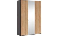 Goossens Kledingkast Easy Storage Ddk, Kledingkast 153 cm breed, 220 cm hoog, 2x draaideur en 1x spiegel draaideur midden - thumbnail
