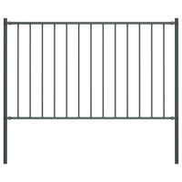 VidaXL Hekpaneel met palen 1,7x1,25 m gepoedercoat staal antraciet - thumbnail
