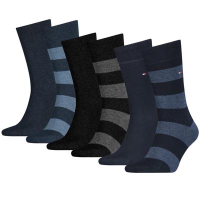 Tommy Hilfiger Sokken Heren 6-pack Rugby Black/Dark Navy/Jeans-39/42 Tommy Hilfiger Sokken Heren 6-pack Rugby Black/Dark Navy/Jeans-39/42