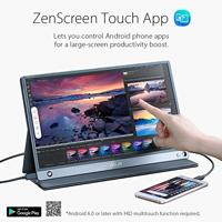Asus ZenScreen MB16AMT Portable USB Monitor (15.6 Inches, Full HD, USB Type-C, IPS, Micro HDMI, Integrated Battery) Donkergrijs/Zwart - thumbnail
