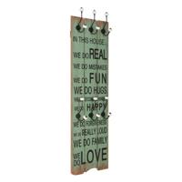 VidaXL Wandkapstok met 6 haken happy love 120x40 cm - thumbnail