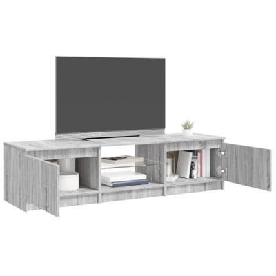 Tv-meubel met LED-verlichting 140x40x35,5 cm grijs sonoma eiken