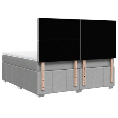 Boxspring met matras stof lichtgrijs 180x200 cm