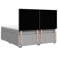 Boxspring met matras stof lichtgrijs 180x200 cm - thumbnail