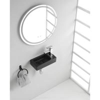 Wiesbaden Rhea S Mini Fontein Keramiek Mat Zwart 36.5x18x9cm Rechts - thumbnail