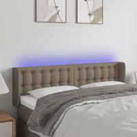 Hoofdbord LED 147x16x78/88 cm stof taupe - thumbnail