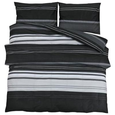 VidaXL Dekbedovertrekset 140x200 cm katoen zwart en wit VidaXL Dekbedovertrekset 140x200 cm katoen zwart en wit