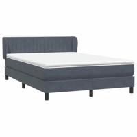 Boxspring met matras fluweel donkergrijs 140x210 cm - thumbnail