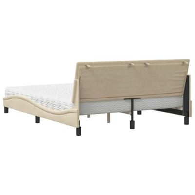 Bed met matras "Hanko" stof crèmekleurig 160x200 cm