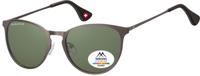 Zonnebril Montana met groen G15 gepolariseerd rond glas staalkleurig - thumbnail